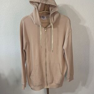 Princess Polly cream Knit lightweight zippy- Size Small